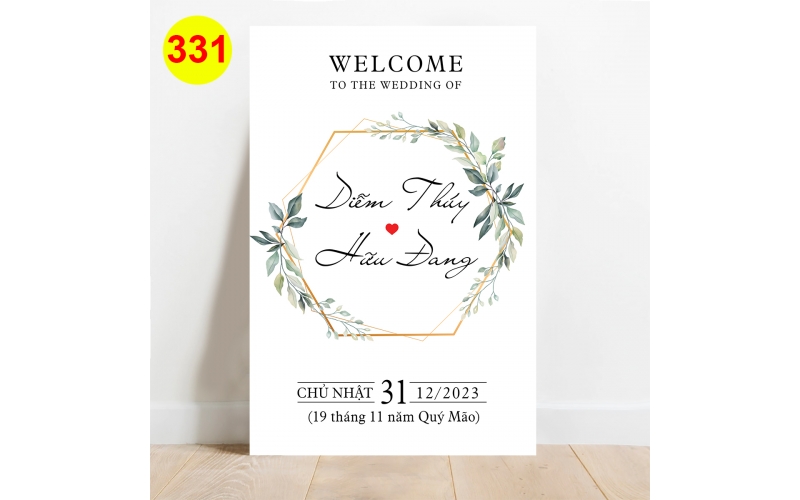Bảng welcome, bảng cổng, bảng tên đám cưới #331