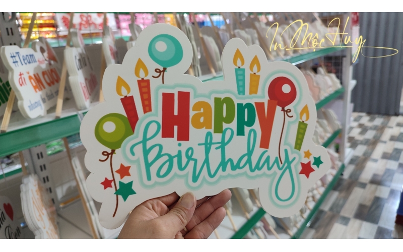 Bảng cầm tay - Happy birthday (mẫu 5)