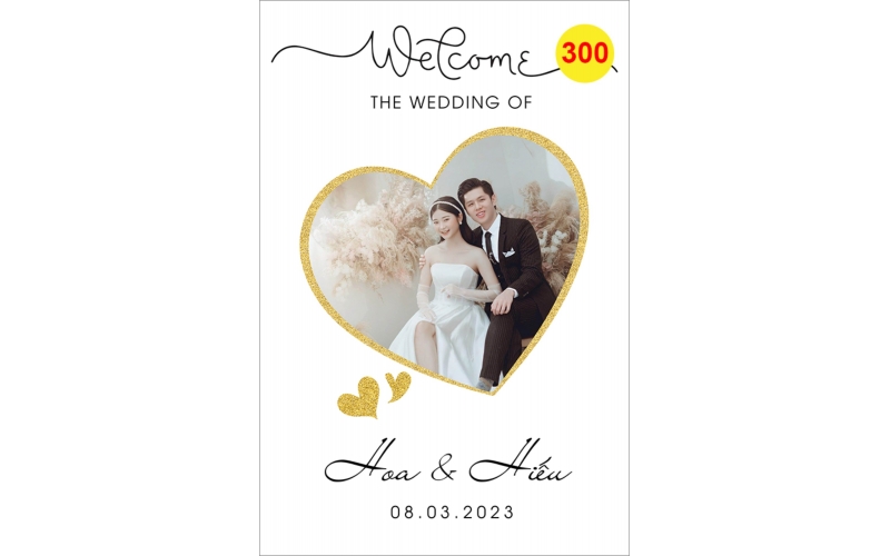 Bảng tên đám cưới, bảng cổng, bảng welcome #300